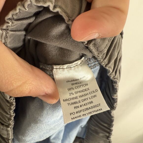 Chubbies Shorts Men's Large Grey Chino Elastic Waist Cotton Blend Pockets - Picture 5 of 9